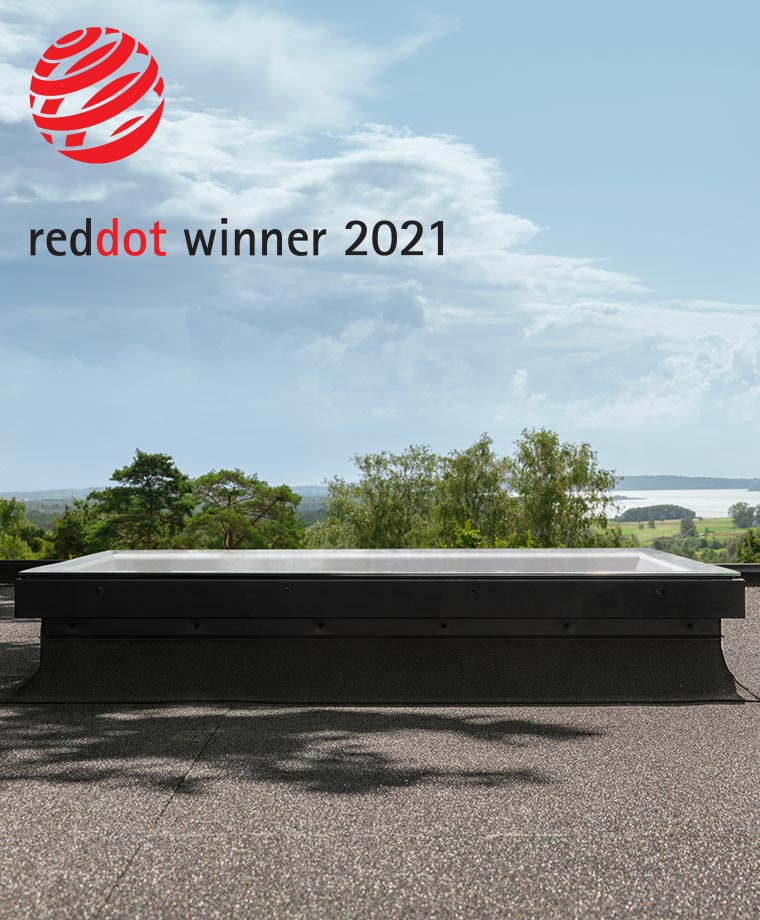 VELUX Flat glass rooflight new generation reddot winner 2021
